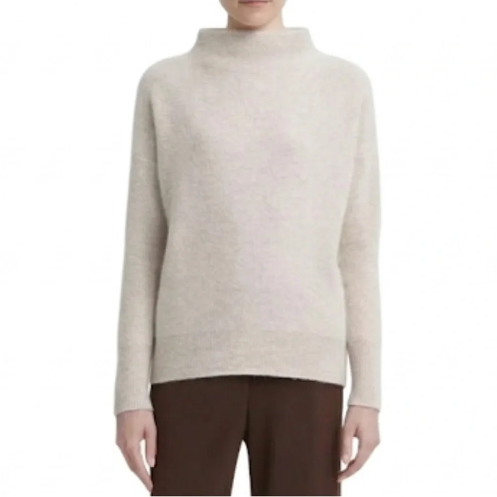 NWOT! Vince Plush Cashmere Funnel Neck Sweater In Marble Size Small